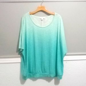 Green Plus Size (3X), Tee, green, band at waist, brand new with tag